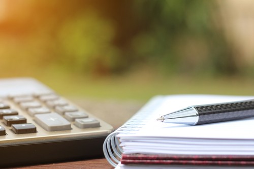 Calculator en notitieblok